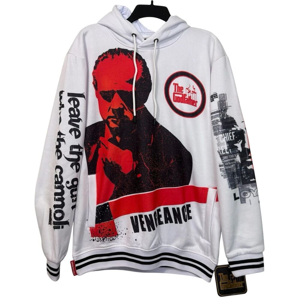 NEW Members Only "The Godfather" Hoodie White/Large